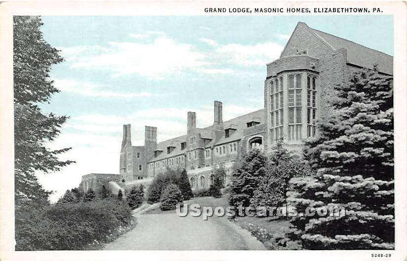 Grand Lodge, Masonic Homes - Elizabethtown, Pennsylvania PA Postcard