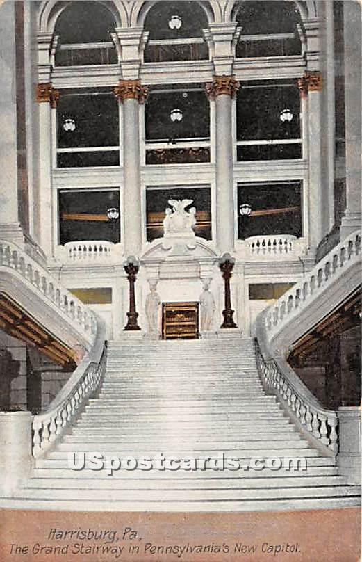 Grand Staircase, State Capitol - Harrisburg, Pennsylvania PA Postcard