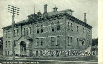 St. Agatha's School - Meadville, Pennsylvania PA Postcard