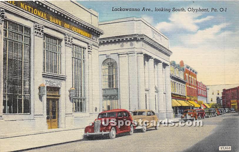 Lackawanna Avenue - Olyphant, Pennsylvania PA Postcard