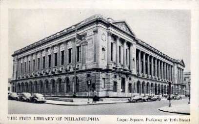 The Free Library  - Philadelphia, Pennsylvania PA Postcard