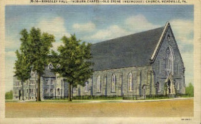Methodist Church  - Meadville, Pennsylvania PA Postcard