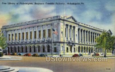 Free Library, Ben Franklin Parkway - Philadelphia, Pennsylvania PA Postcard