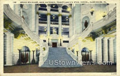 Grand Staircase, Penn State Capitol - Harrisburg, Pennsylvania PA Postcard