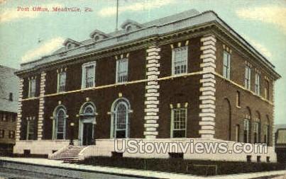 Post Office, Meadville - Pennsylvania PA Postcard