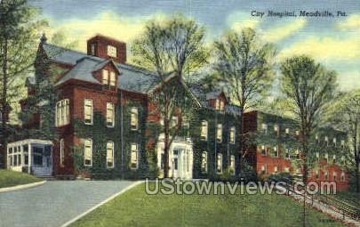 City Hospital, Meadville - Pennsylvania PA Postcard