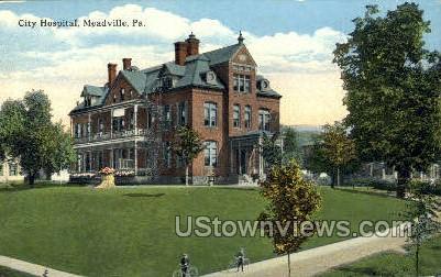 City Hospital, Meadville - Pennsylvania PA Postcard