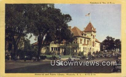 Memorial & Public Library - Westerly, Rhode Island RI Postcard