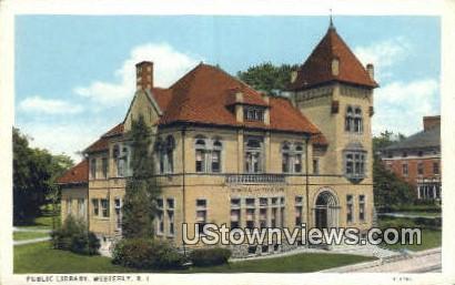 Public Library - Westerly, Rhode Island RI Postcard