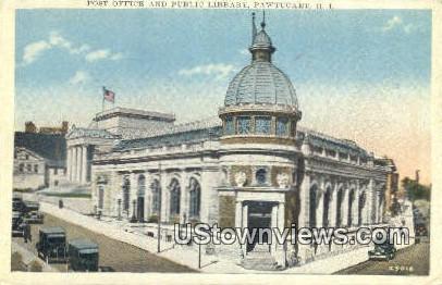 Post Office & Public Library - Pawtucket, Rhode Island RI Postcard