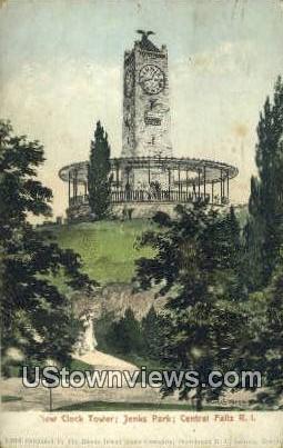 Clock Tower - Central Falls, Rhode Island RI Postcard