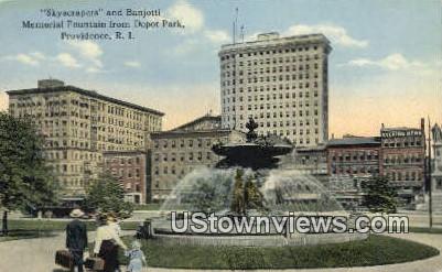 Banjotti Memorial Fountain - Providence, Rhode Island RI Postcard