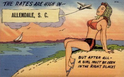 Girl on the Beach - Allendale, South Carolina SC Postcard