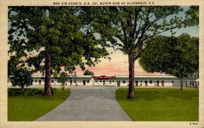 Bon air Courts - Allendale, South Carolina SC Postcard