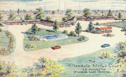 The Allendale Motor Court - South Carolina SC Postcard