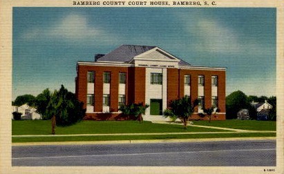 Bamberg County Court House - South Carolina SC Postcard