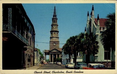 Church Street - Charleston, South Carolina SC Postcard