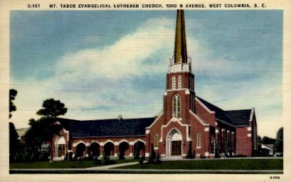 Mt. Tabor Evangelical Lutheran Church - Columbia, South Carolina SC Postcard