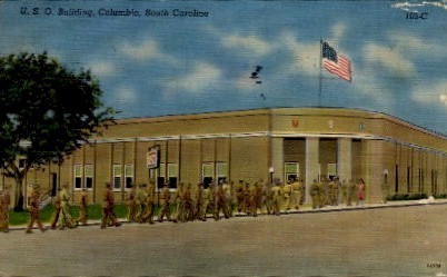 U. S. O. Building - Columbia, South Carolina SC Postcard