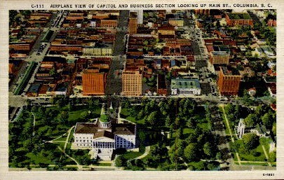 Capitol and Business Section - Columbia, South Carolina SC Postcard