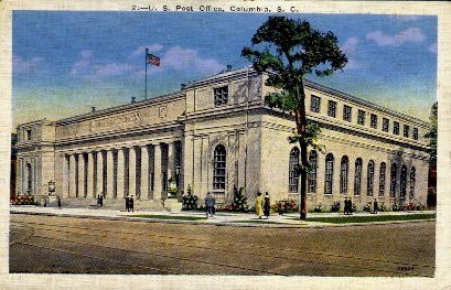 Post Office - Columbia, South Carolina SC Postcard
