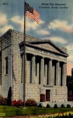 World War Memorial - Columbia, South Carolina SC Postcard
