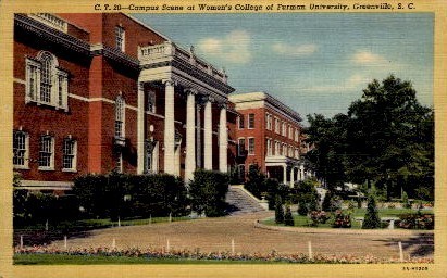 Women's College of Furman University - Greenville, South Carolina SC Postcard
