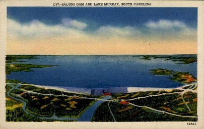 Saluda Dam and Lake Murray - Columbia, South Carolina SC Postcard