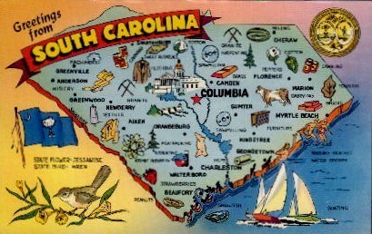 Greetings From South Carolina - Misc Postcard