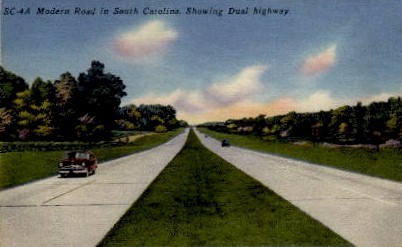 Modern Road in South Carolina - Misc Postcard