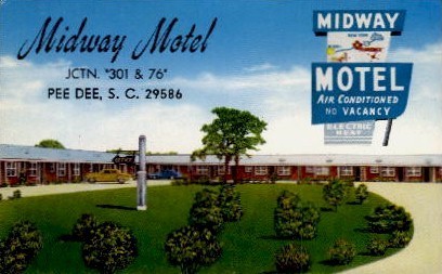 Midway Motel - Pee Dee, South Carolina SC Postcard