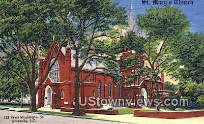 St. Mary's Church - Greenville, South Carolina SC Postcard