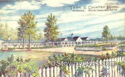 Town & Country Motel - Allendale, South Carolina SC Postcard