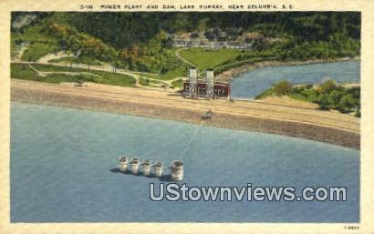 Power Plant & Dam, Lake Murray - Columbia, South Carolina SC Postcard