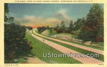 Super Highway, Spartanburg - Greenville, South Carolina SC Postcard