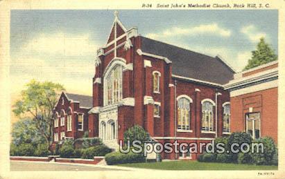 Saint John's Methodist Church - Rock Hill, South Carolina SC Postcard