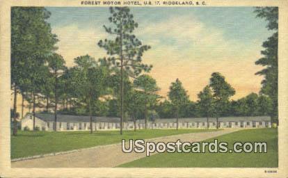 Forest Motor Hotel - Ridgeland, South Carolina SC Postcard