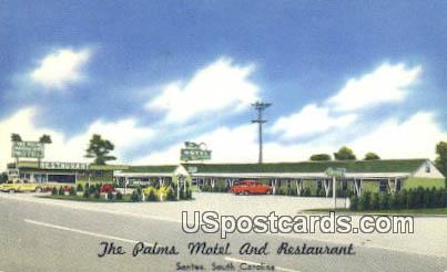 Palms Motel & Restaurant - Santee, South Carolina SC Postcard