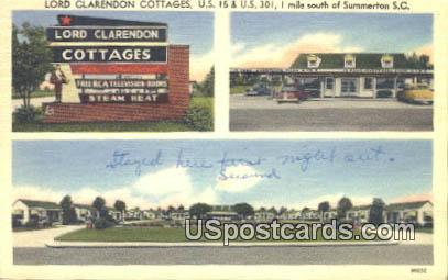 Lord Clarendon Cottages - Summerton, South Carolina SC Postcard