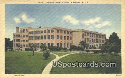 Senior High School - Greenville, South Carolina SC Postcard