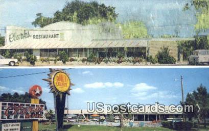 Clark's Motel & Restaurant - Santee, South Carolina SC Postcard
