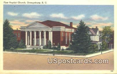 First Baptist Church - Orangeburg, South Carolina SC Postcard