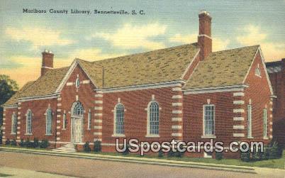 Marlboro County Library - Bennettsville, South Carolina SC Postcard