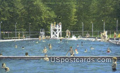 Municipal Swimming Pool - Florence, South Carolina SC Postcard