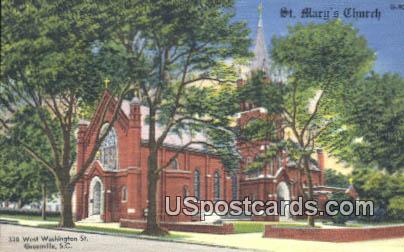 St Mary's Church - Greenville, South Carolina SC Postcard
