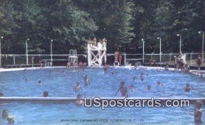 Municipal Swimming Pool - Florence, South Carolina SC Postcard