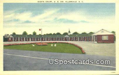 Siesta Court - Allendale, South Carolina SC Postcard