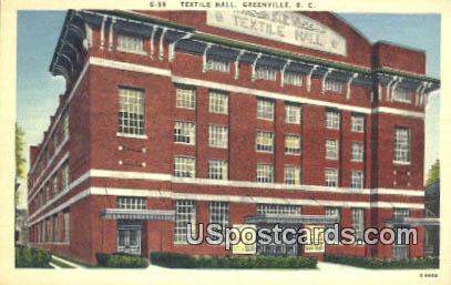 Textile Hall - Greenville, South Carolina SC Postcard
