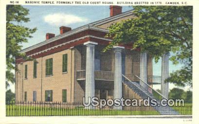 Masonic Temple - Camden, South Carolina SC Postcard