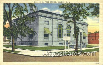 US Post Office - Camden, South Carolina SC Postcard